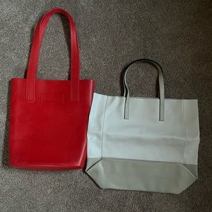 Tote bundle. Red Hunter tote and white no brand tote